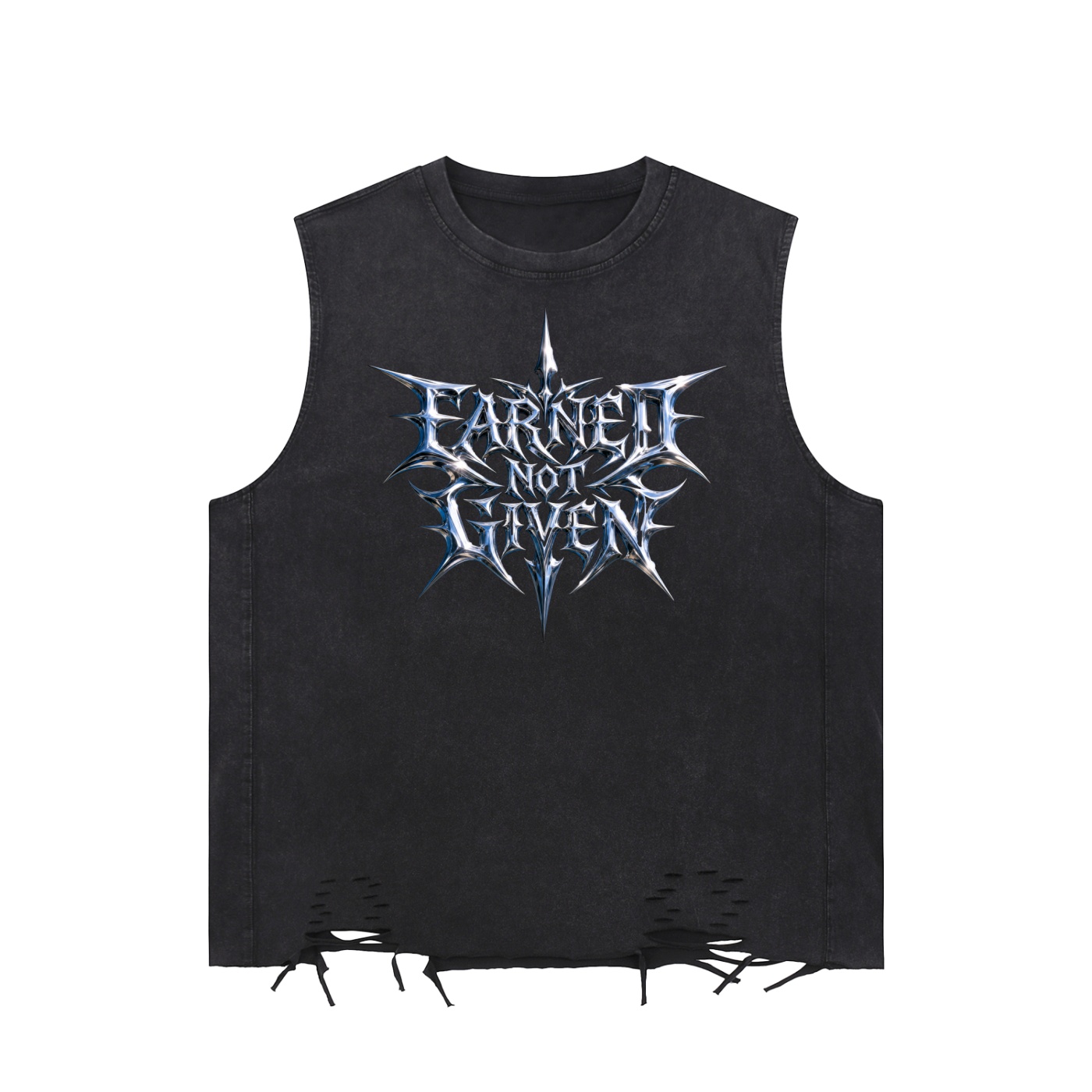 EARNED** Snow Washed Raw-Hem Tank Top