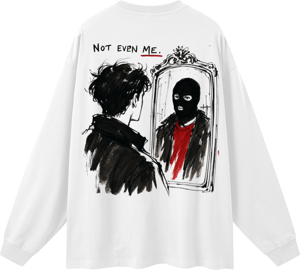 TRUST NONE Oversized Unisex Long Sleeve T-Shirt - Image 2